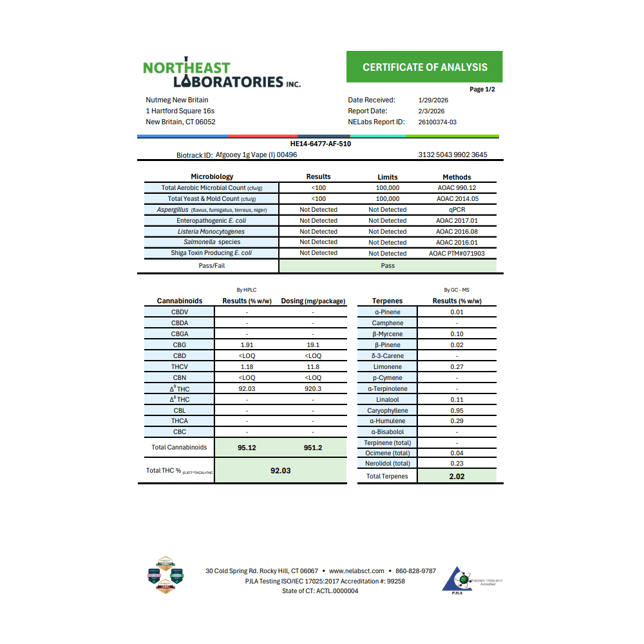 BRIX Cannabis  Afgooey (I) Vape Cartridge  C0101000496 - Image 3