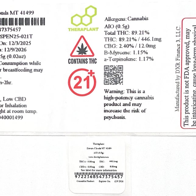 Theraplant - Dream Clouds (S) Mini Tank Disposable (0.5g) C0040001499 - Image 2
