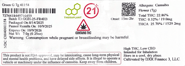 Theraplant - Green G (H) Flower  C0040001158 *NP - Image 3