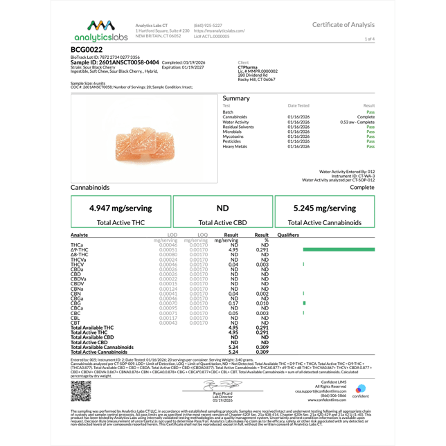 Encore - Sour Black Cherry (H) RSO Gummies (9.9mg 10pk) C0020026779 - Image 3