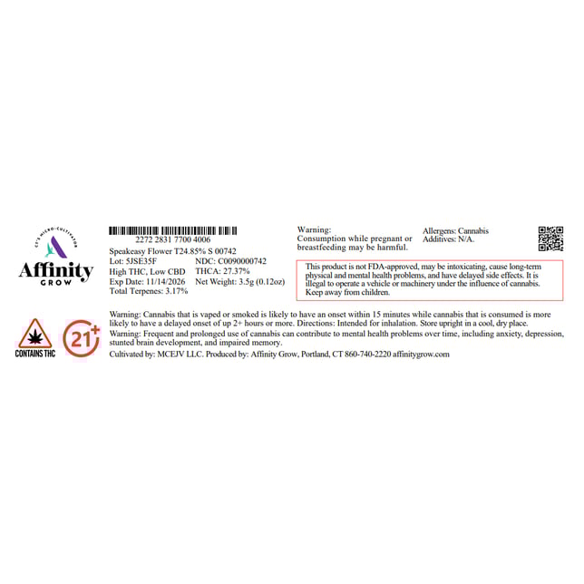 Affinity Grow - Speakeasy (S) Flower  C0090000742 - Image 2