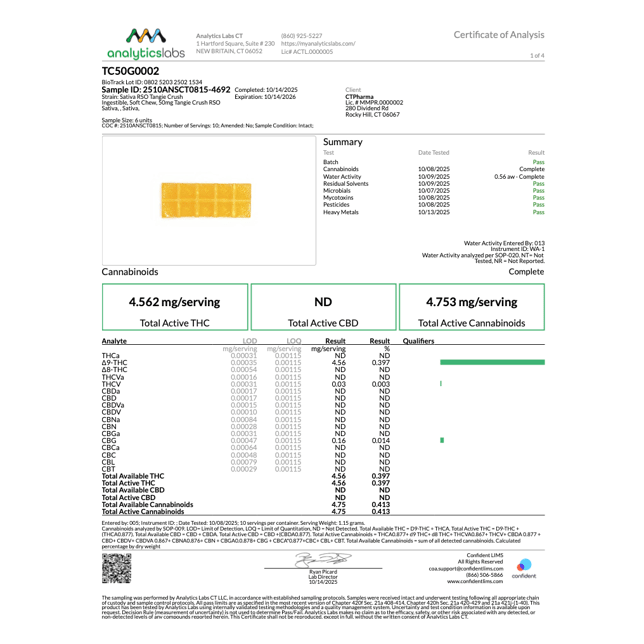 Savvy - Tangie Crush (S) Guap RSO Gummies (4.56mg 10pk) C0020026435 - Image 3