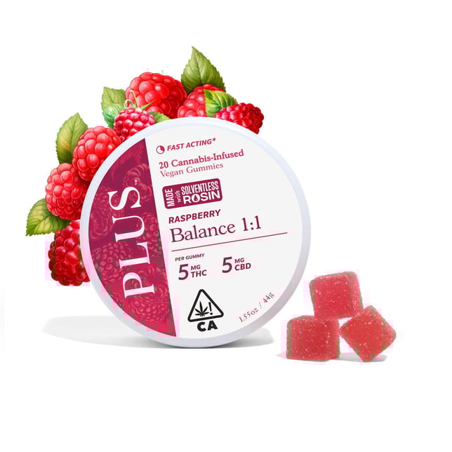Raspberry Balance 1:1 [Solventless Rosin 20pk] (100mg CBD/100mg THC) - Image 1