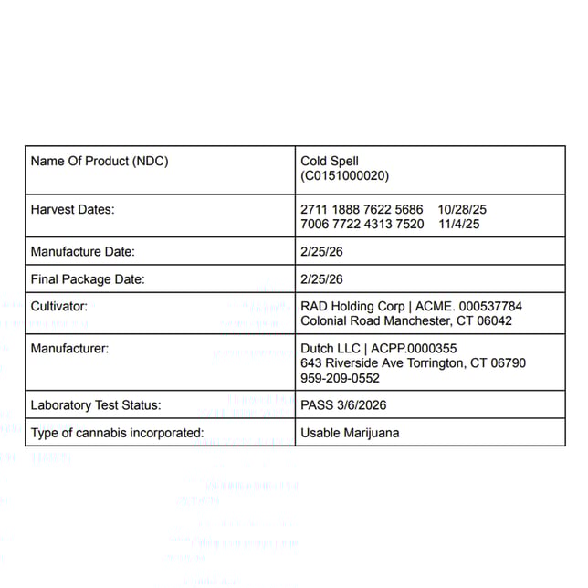 Earl Baker - Cold Spell (I) 0.5g Pre-Rolls 2pk (1g) C0151000020 - Image 2