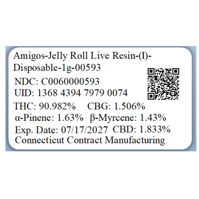 Amigos - Jelly Roll (I) Live Resin Disposable Vape (1g) C0060000593 - Image 5
