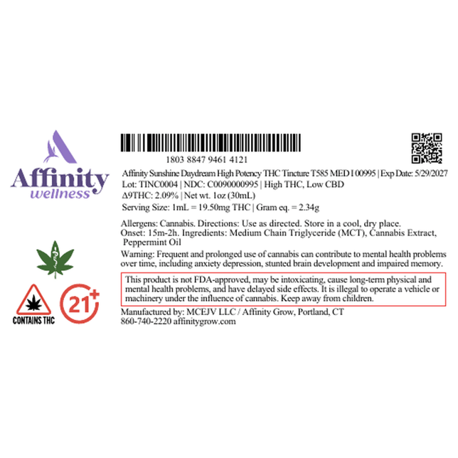 Affinity Grow - Sunshine Daydream (I) Tincture (30mL) C0090000995 - Image 2