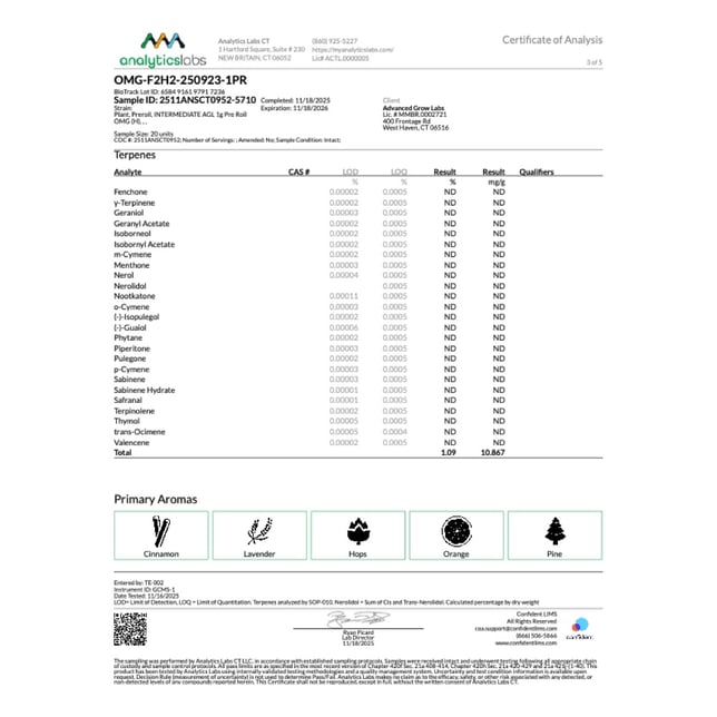 AGL - OMG (H) 1g Pre-Roll 1pk (1g) C0010001085 - Image 6 AGL - OMG (H) 1g Pre-Roll 1pk (1g) C0010001085 - Image 6