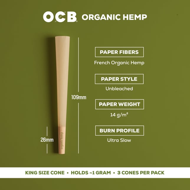OCB® Organic Hemp Cones - King [3pk] - Image 2