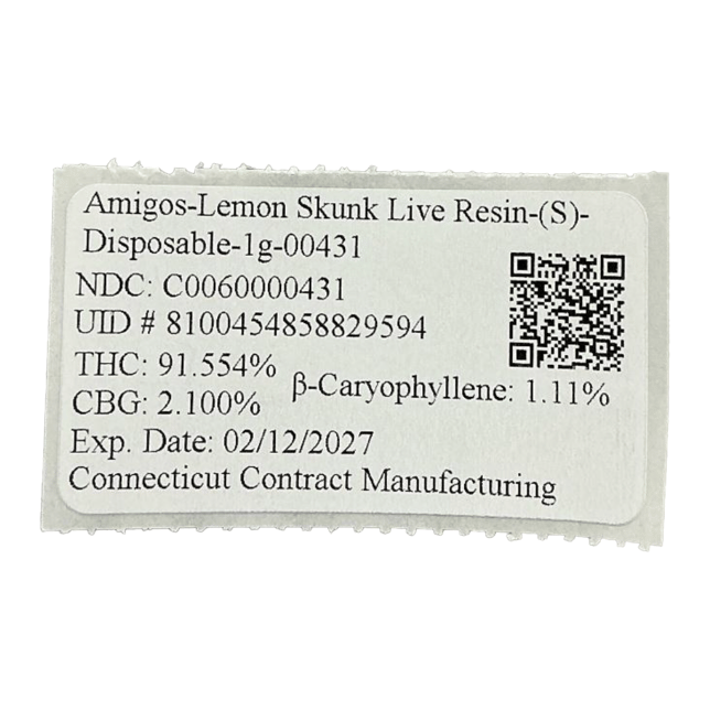Amigos - Lemon Skunk (S) Live Resin Disposable Vape (1g) C0060000431 - Image 5