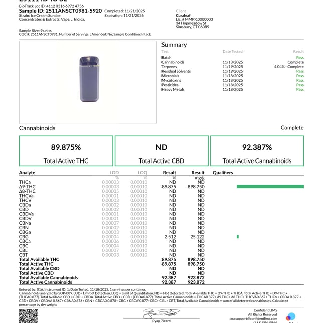 Select - Sundae Slumber (I) BRIQ Disposable Vape (2.0g) C0030001230 - Image 6