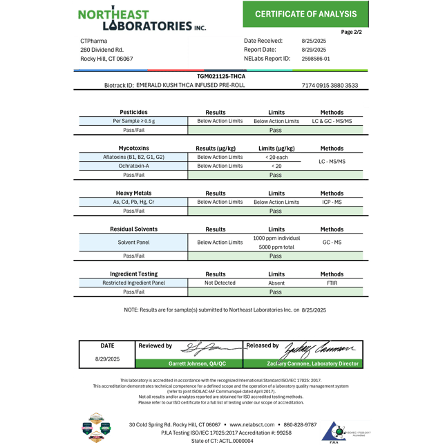 CTPharma - Emerald Kush (S) THCA Infused Pre-Roll 1pk (1g) C0020026271 - Image 3 CTPharma - Emerald Kush (S) THCA Infused Pre-Roll 1pk (1g) C0020026271 - Image 3