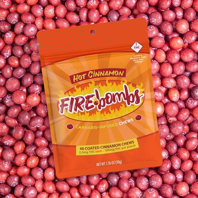 Fire Bombs Hot Cinnamon - 100mg THC (40pk / 2.5mg THC ea) - Image 1 Fire Bombs Hot Cinnamon - 100mg THC (40pk / 2.5mg THC ea) - Image 1