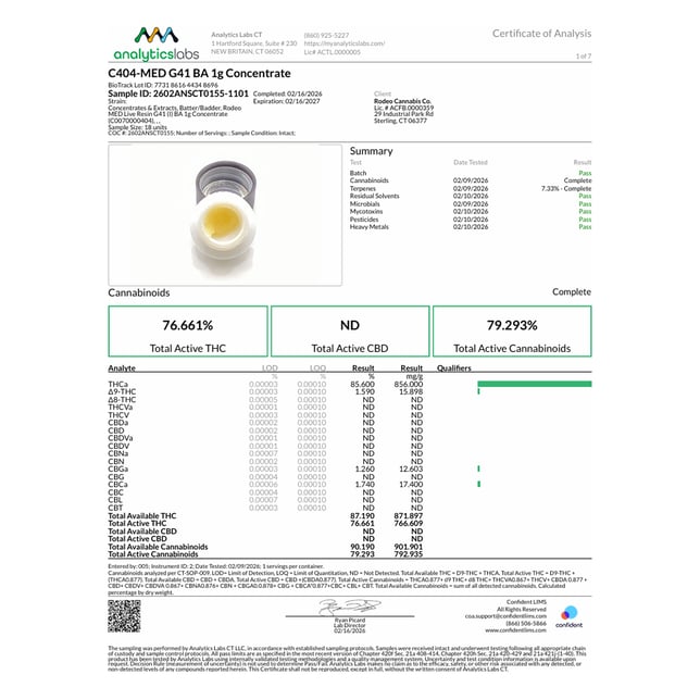 Rodeo Cannabis G41 (I) Live Resin Badder C0070000404 - Image 3