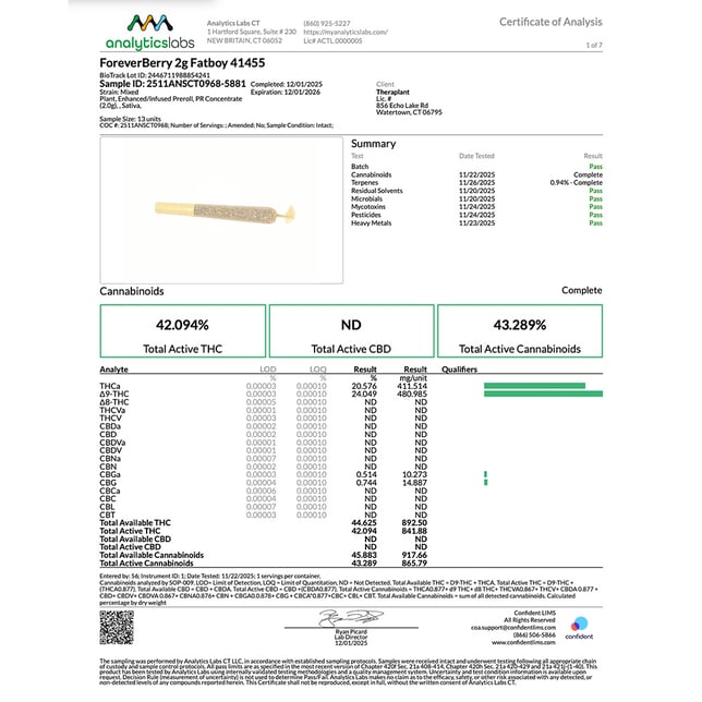 Theraplant - ForeverBerry (S) Fatboy Infused Pre-Roll 1pk (2g) C0040001455 - Image 3