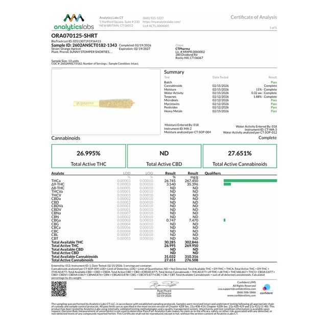 CTPharma - Sunny Stomper (I) 0.4g Pre-Rolls 5pk (2g) C0020026877 - Image 3