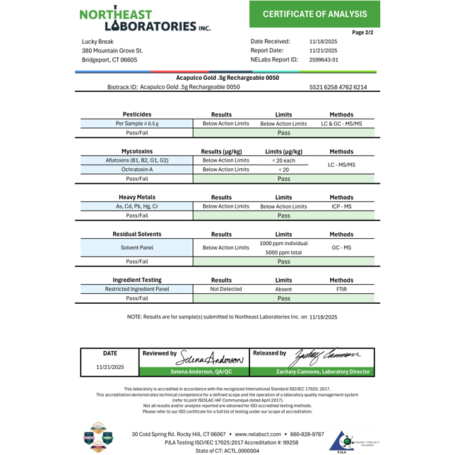 Lucky Break - Acapulco Gold (H) Disposable Vape (0.5g) C0130000050 - Image 4