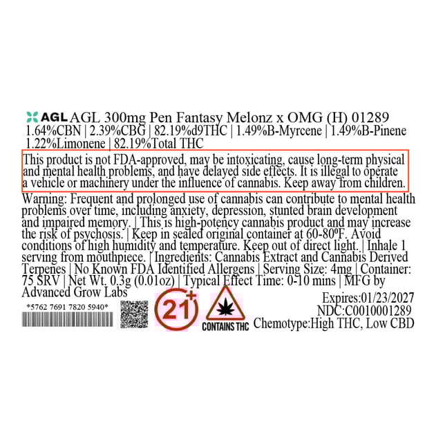 AGL - Fantasy Melonz x OMG (H) Disposable Vape (0.3g) C0010001289 - Image 3 AGL - Fantasy Melonz x OMG (H) Disposable Vape (0.3g) C0010001289 - Image 3