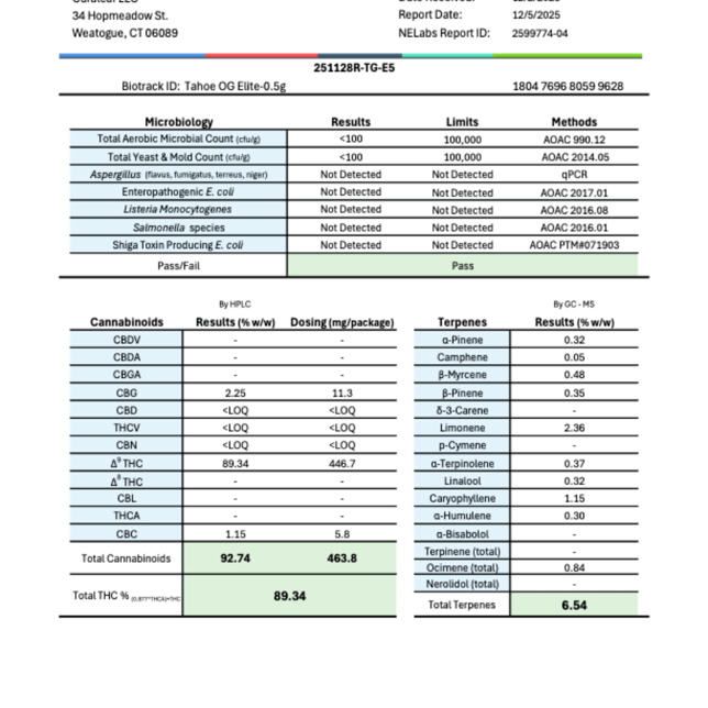 Select  Tahoe OG (I) Elite Vape Cartridge  C0030001295 - Image 3