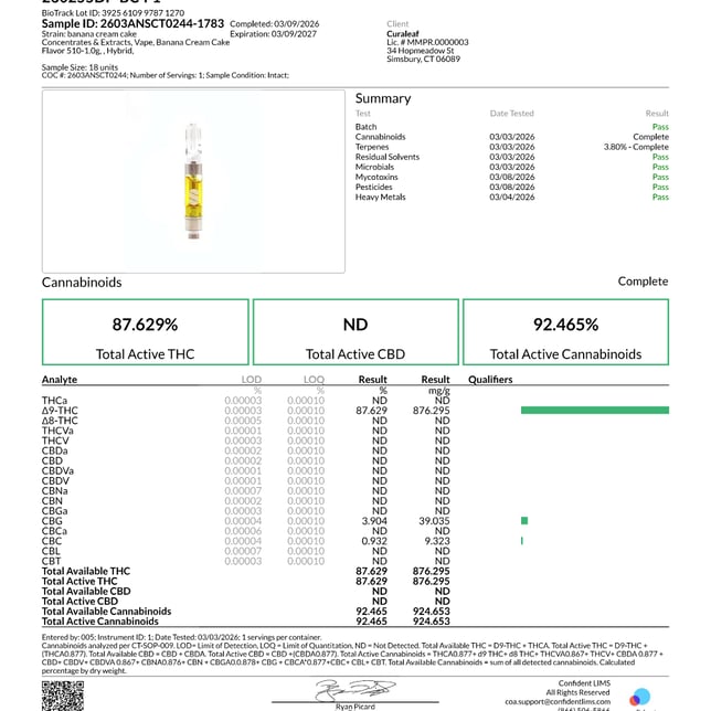 Select  Banana Cream Cayk (H) Flavor Series Vape Cartridge  C0030001568 - Image 4