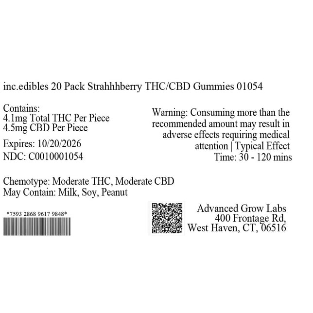 inc.edibles - Strahhhberry (H) Gummies (4.1mg THC 4.5mg CBD 20pk) C0010001054 - Image 3