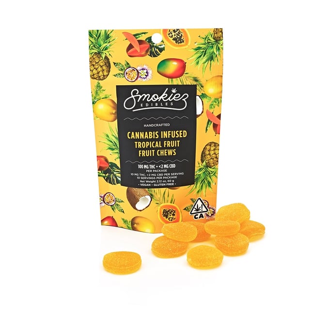 Smokiez Tropical Fruit - Sativa [10pk] (100mg) | Klover Dispensary