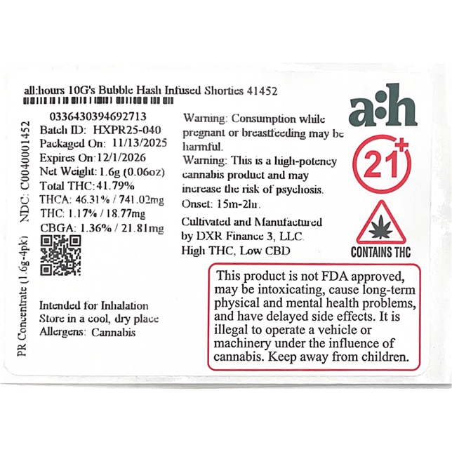 all:hours - 10G's (H) BH Infused Shorties 4pk (1.6g) C0040001452 - Image 2 all:hours - 10G's (H) BH Infused Shorties 4pk (1.6g) C0040001452 - Image 2