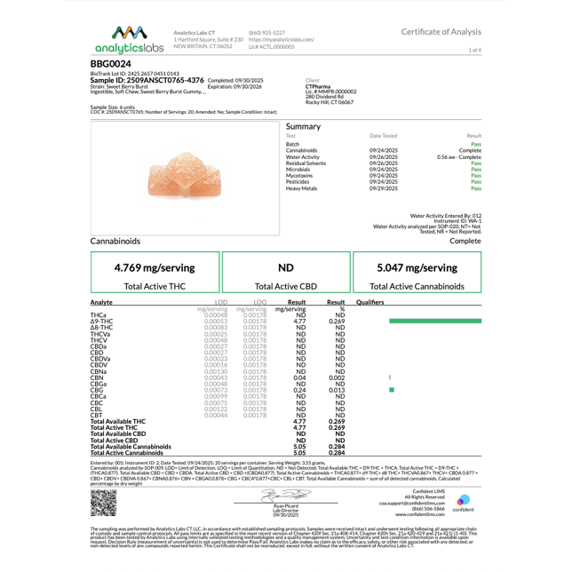 Encore - Sweet Berry Burst (I) Gummies (9.54mg 10pk) C0020026385 - Image 3
