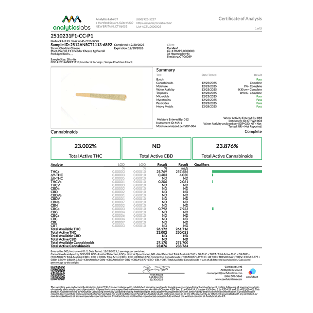 Grassroots - Ched R Cheez (I) 1g Pre-Roll 1pk (1g) C0030001362 - Image 3