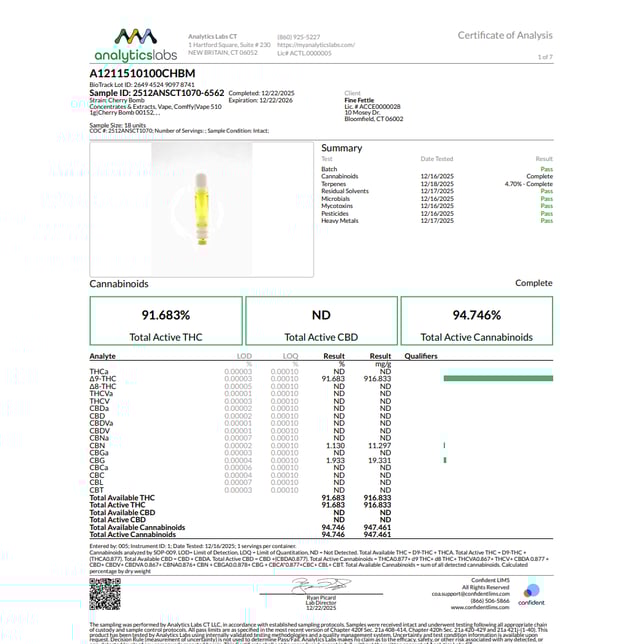 Comffy  Cherry Bomb (S) Vape Cartridge  C0140000152 - Image 3