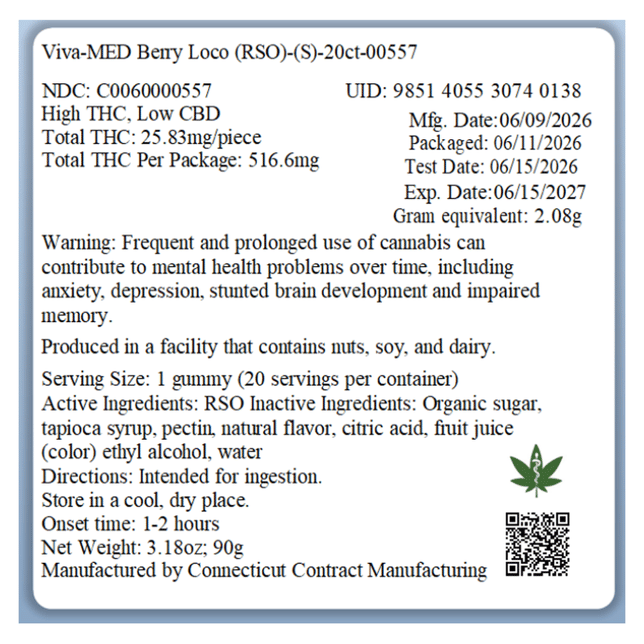 Viva - Berry Loco (S) Gummies (25.83mg 20pk) C0060000557 - Image 2