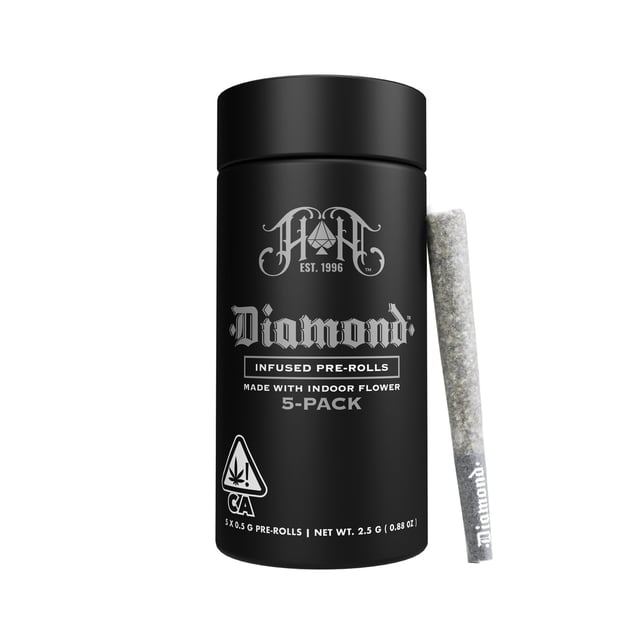 Grapefruit | Sativa - Diamond THCA-Infused Pre-Rolls - 2.5G 5-Pack - Image 1 Grapefruit | Sativa - Diamond THCA-Infused Pre-Rolls - 2.5G 5-Pack - Image 1