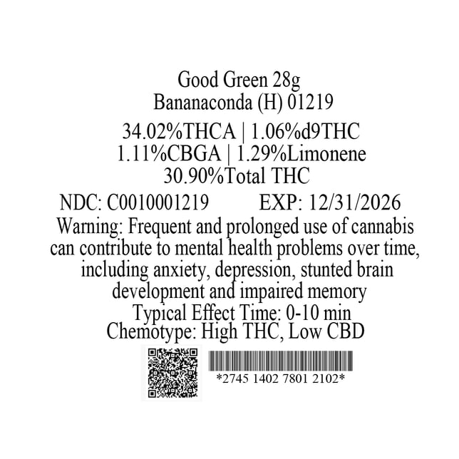 Good Green - Bananaconda (H) Flower  C0010001219 - Image 4