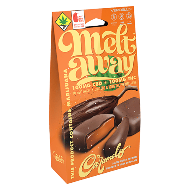 Meltaway Chocolate Covered Honey Caramel 1:1 (DOHC) Edibles 10pk 100mg CBD | 100mg THC - Image 3