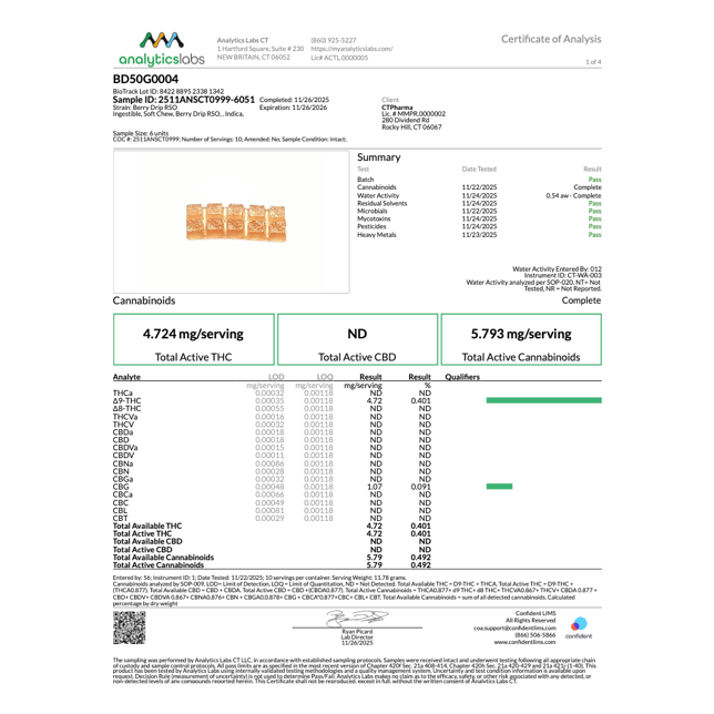 Savvy - Berry Drip (I) Guap RSO Gummies (4.72mg 10pk) C0020026600 - Image 3