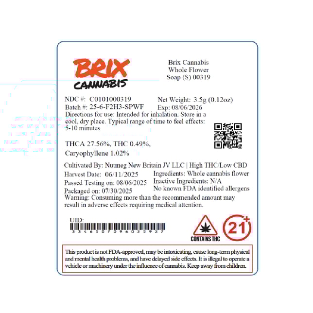 BRIX Cannabis - Soap (S) Flower C0101000319 - Image 2 BRIX Cannabis - Soap (S) Flower C0101000319 - Image 2