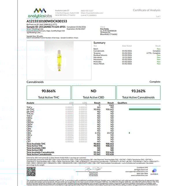 Comffy  Wedding Cake (I) Vape Cartridge  C0140000153 - Image 3