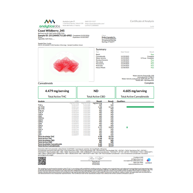Coast Cannabis Co. - Wildberry (I) Gummies (4.48mg 20pk) C0070000345 - Image 3