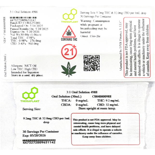 Theraplant - 3:1 Oral Solution (30mL) C0040000988 - Image 2