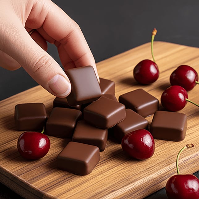Meltaway Chocolate Covered Cherry Amaretto Dark 2:1:1 (DOHC) Edibles - 10pk 100mg THC/50mg CBN/50mg CBD - Image 2