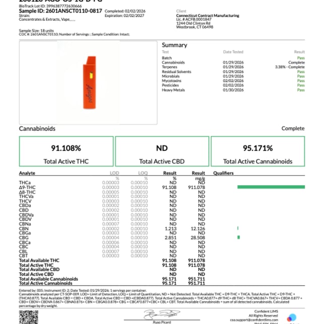 Amigos - Orange Sherbet (S) Live Resin Disposable Vape (1g) C0060000414 - Image 6