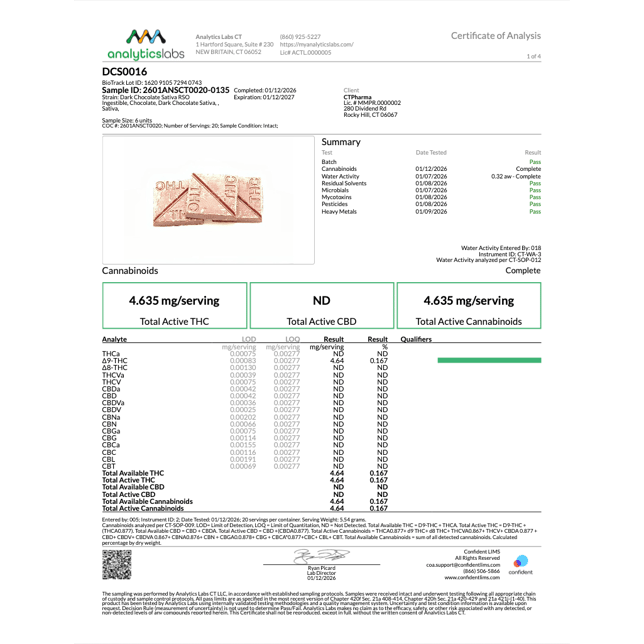 Encore - Dark (S) RSO Chocolate (9.28mg 10pk) C0020026745 - Image 3