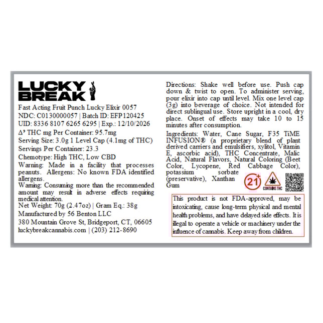 Lucky Break - Fruit Punch (H) Fast Acting Lucky Elixir (70g) C0130000057 - Image 2
