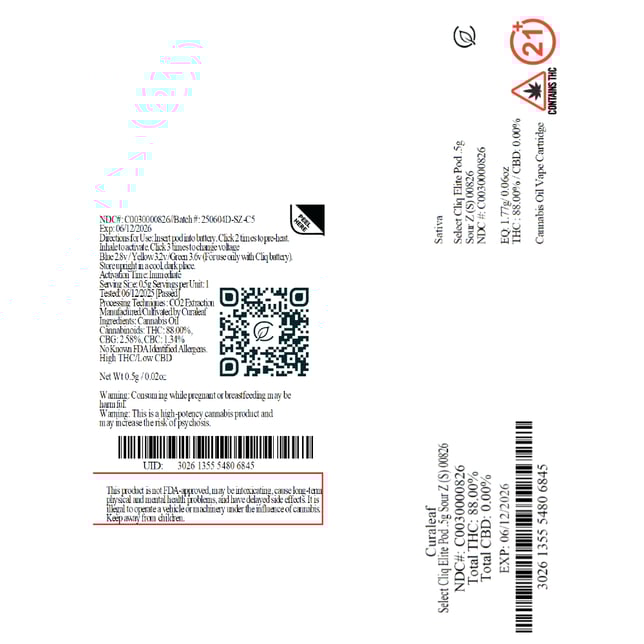 Select Sour Z (S) Cliq Elite Pod C0030000826 - Image 4 Select Sour Z (S) Cliq Elite Pod C0030000826 - Image 4