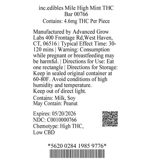 inc.edibles - Mile High Mint (H) Chocolate (4.6mg 20pk) C0010000766 - Image 3