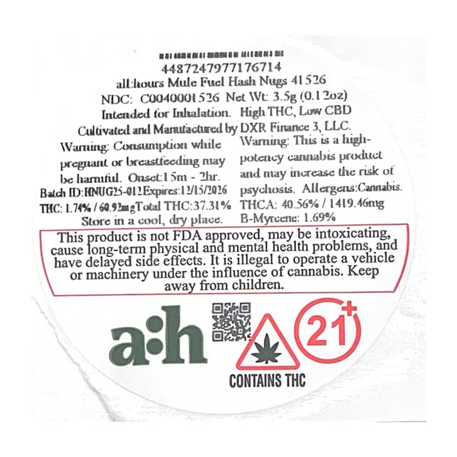 all:hours - Mule Fuel (H) Hash Nugs (3.5g) C0040001526 - Image 3