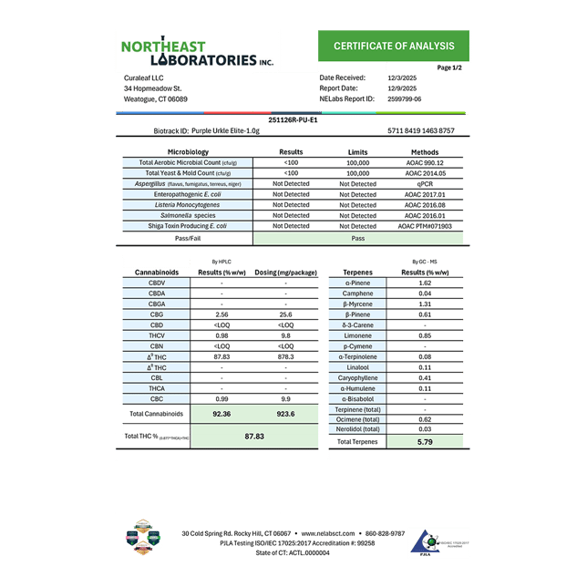 Select  Purple Urkel (I) Elite Vape Cartridge  C0030001302 - Image 4