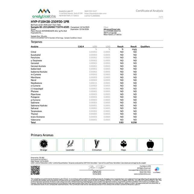 AGL - Hypnotik (H) 1g Pre-Roll 1pk (1g) C0010001165 - Image 6