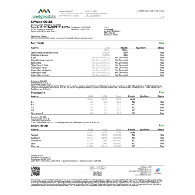 SoundView - Strawberry Lemonade (H) Live Resin Disposable Vape (1g) C0080000186 - Image 7