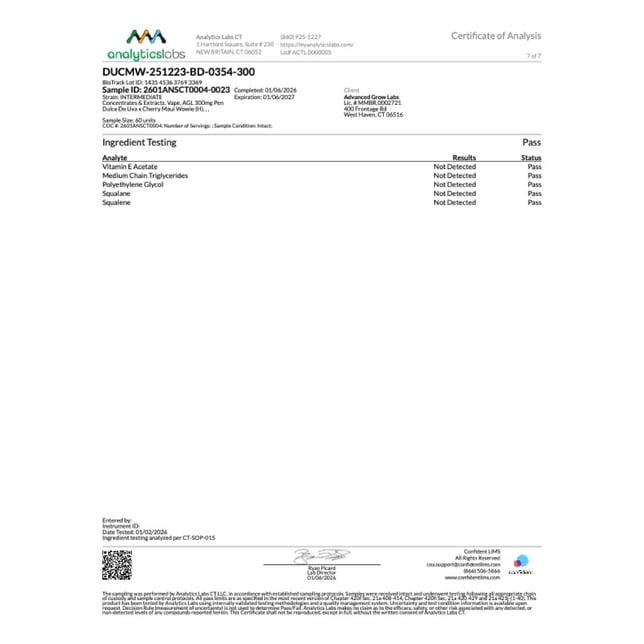 AGL - Dulce De Uva x Cherry Maui Wowie (H) Disposable Vape (0.3g) C0010001216 - Image 10