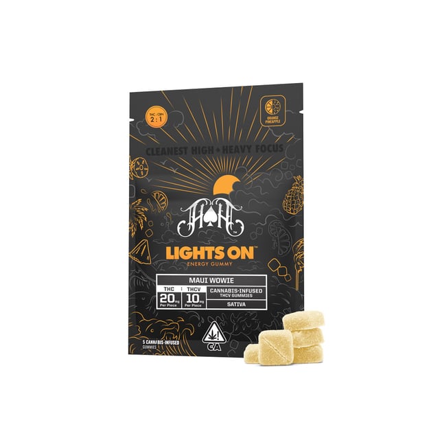 Maui Wowie Lights On Energy Gummies | 100mg THC - 50mg THCV - Image 1